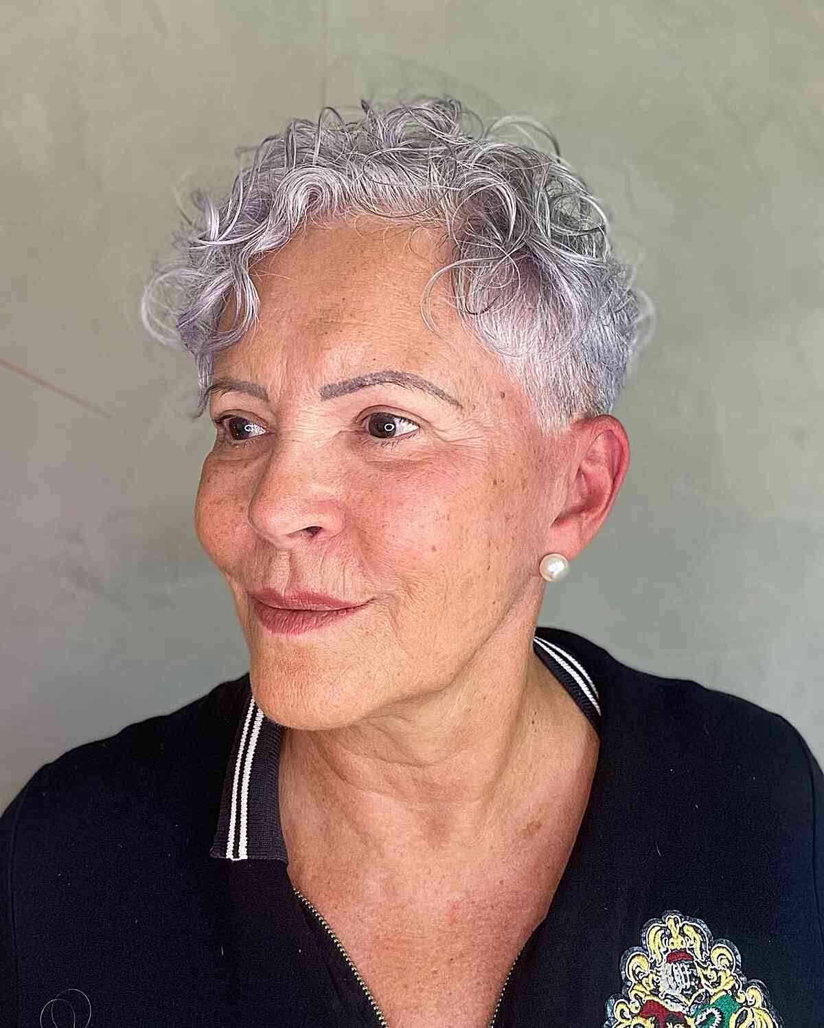 super short cut with wispy curls on senior ladies