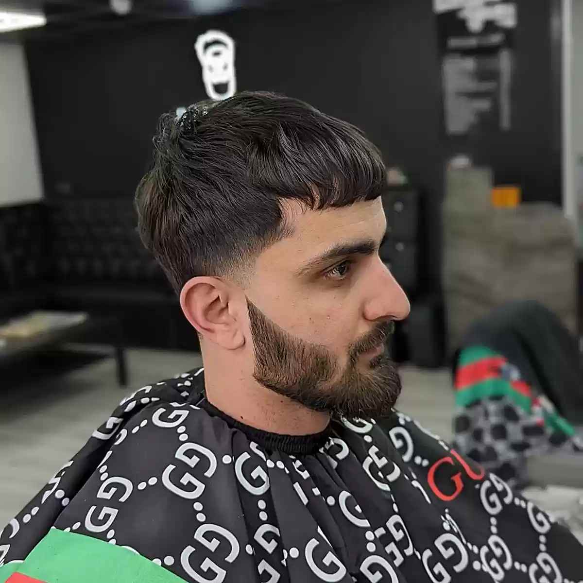 tapered edgar haircut with beard for guys