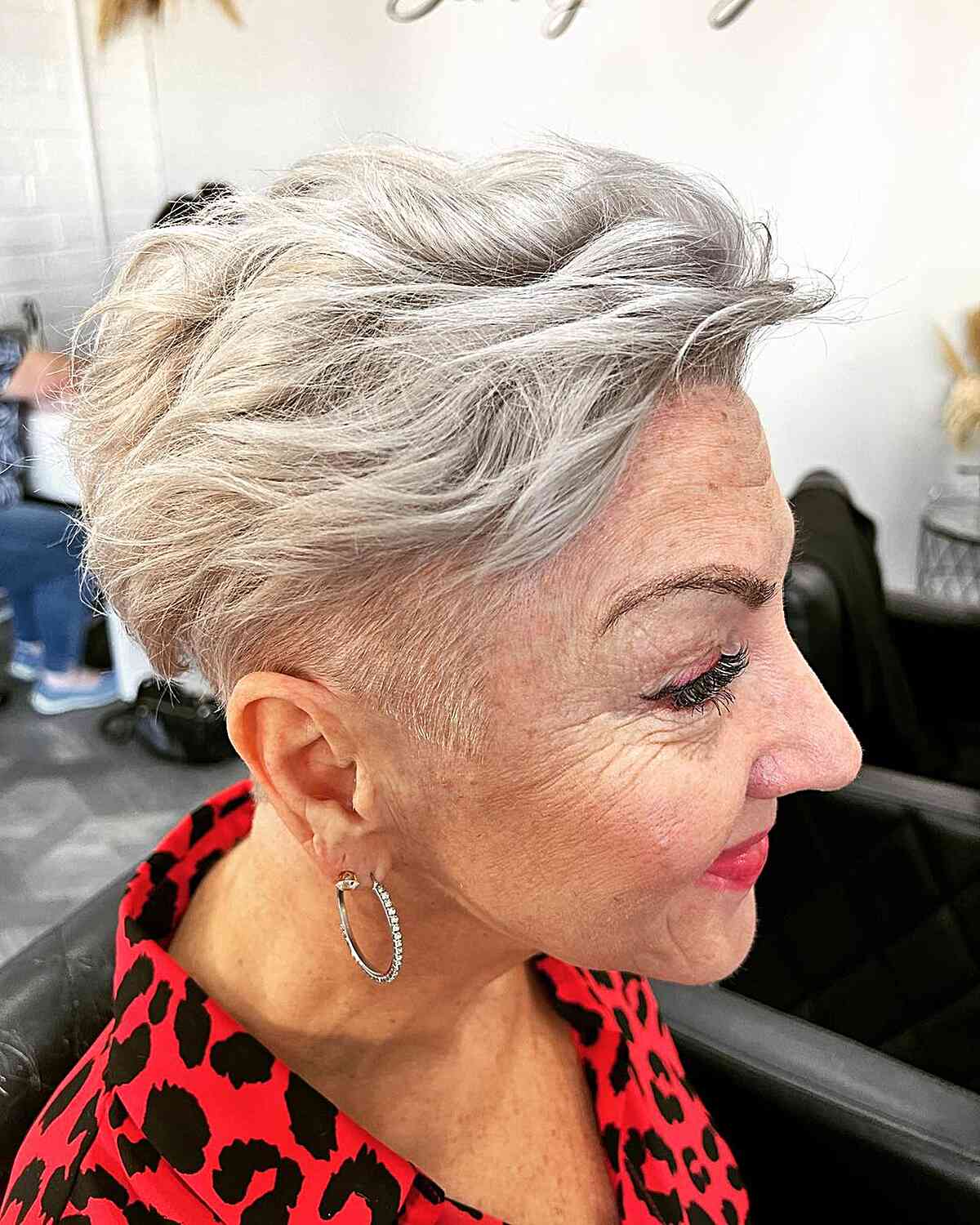 thin haired pixie with an undercut