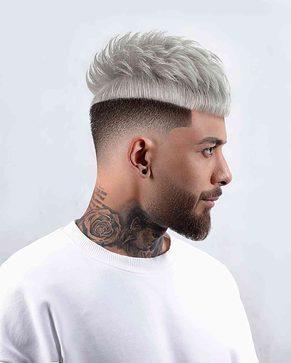 two toned high and tight edgar style with spikes for men