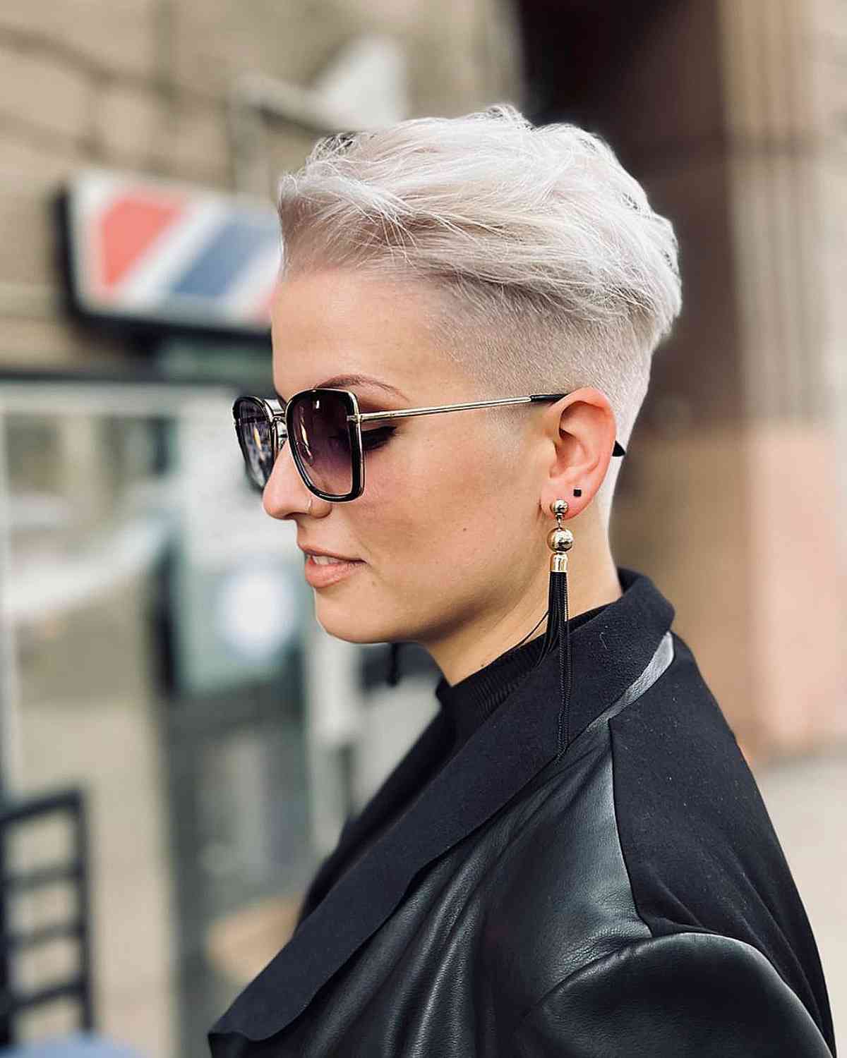 undercut disconnected pixie with shaved sides