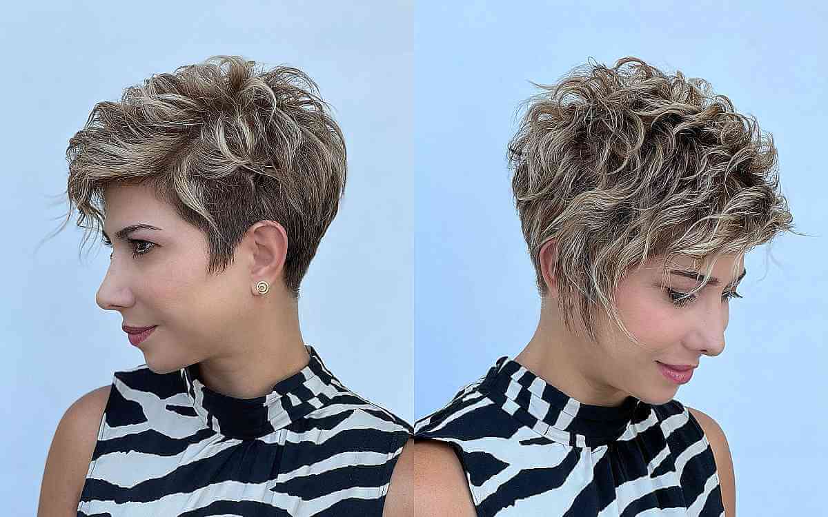 wispy and feathered undercut pixie for women