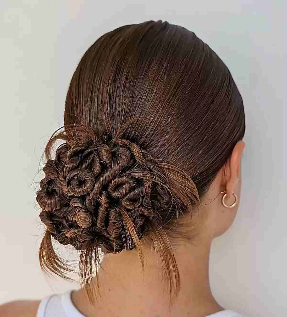 y2k big low bun with micro twists