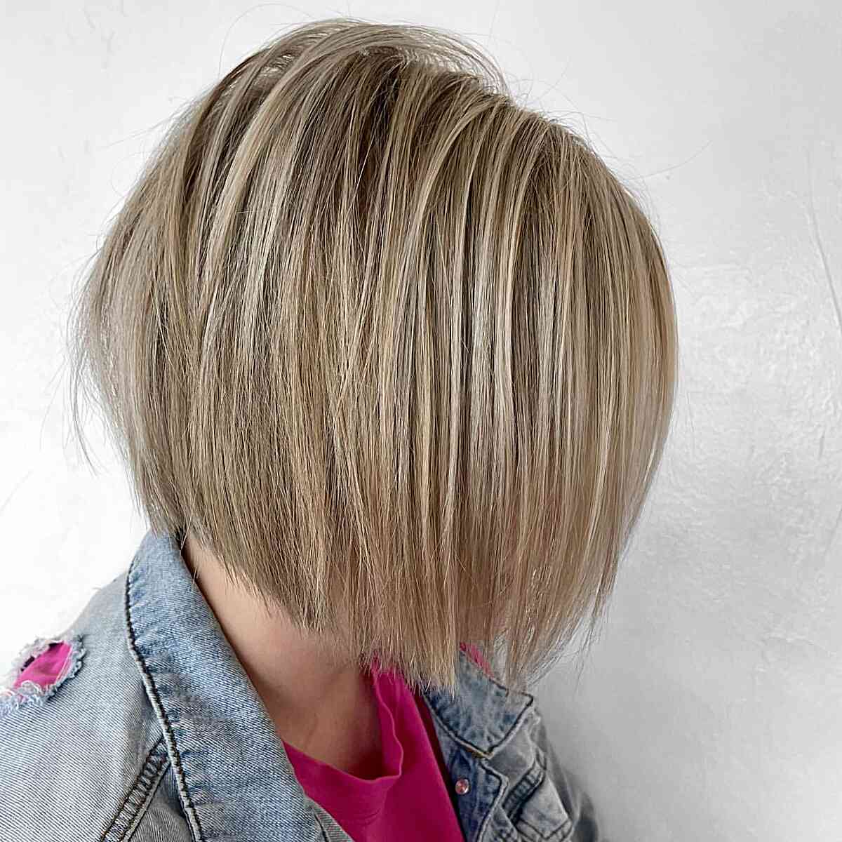 choppy short textured straight bob haircut