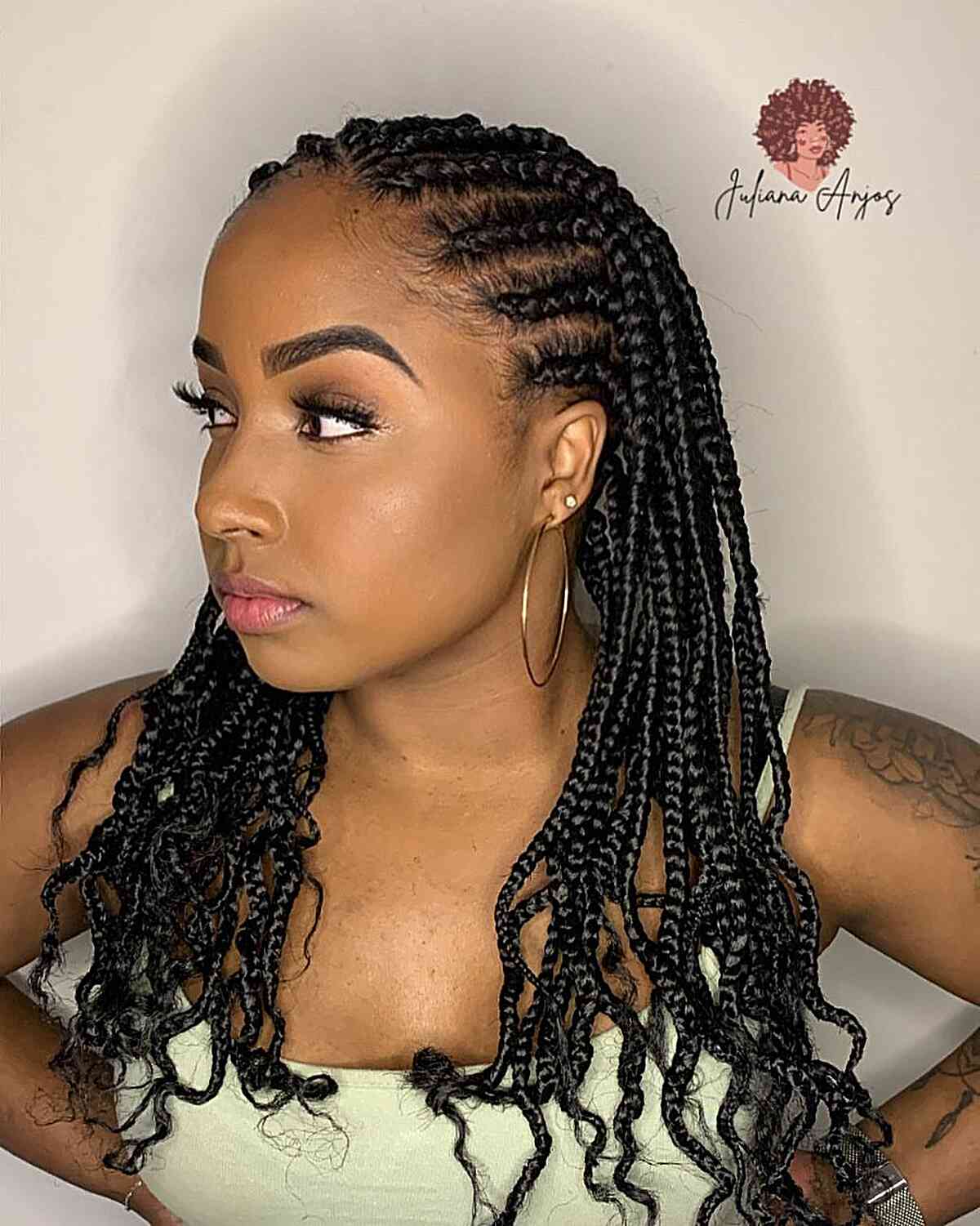 protective fulani knotless braids