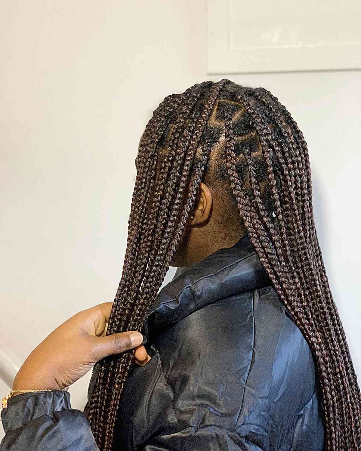 small brown knotless box braids