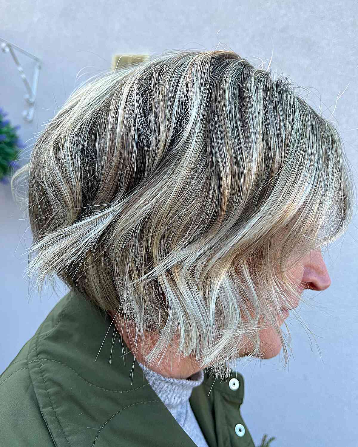 textured chin bob with razored layers