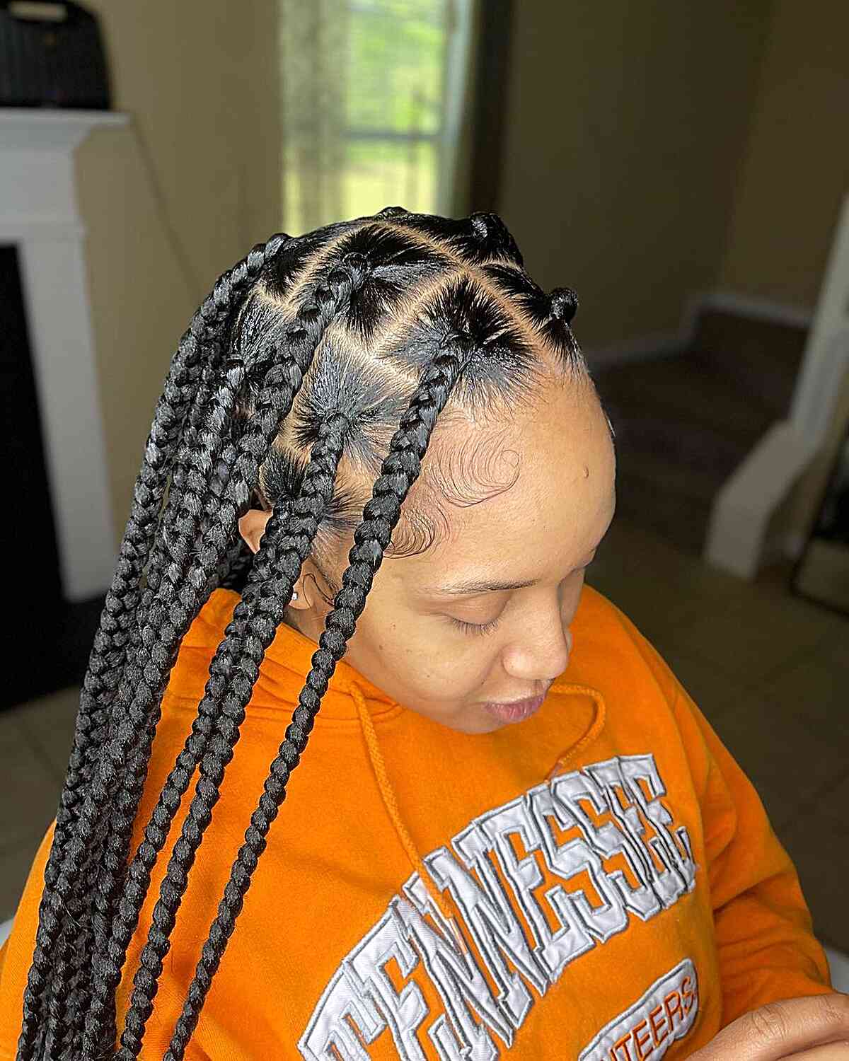 very long and big knotless braids