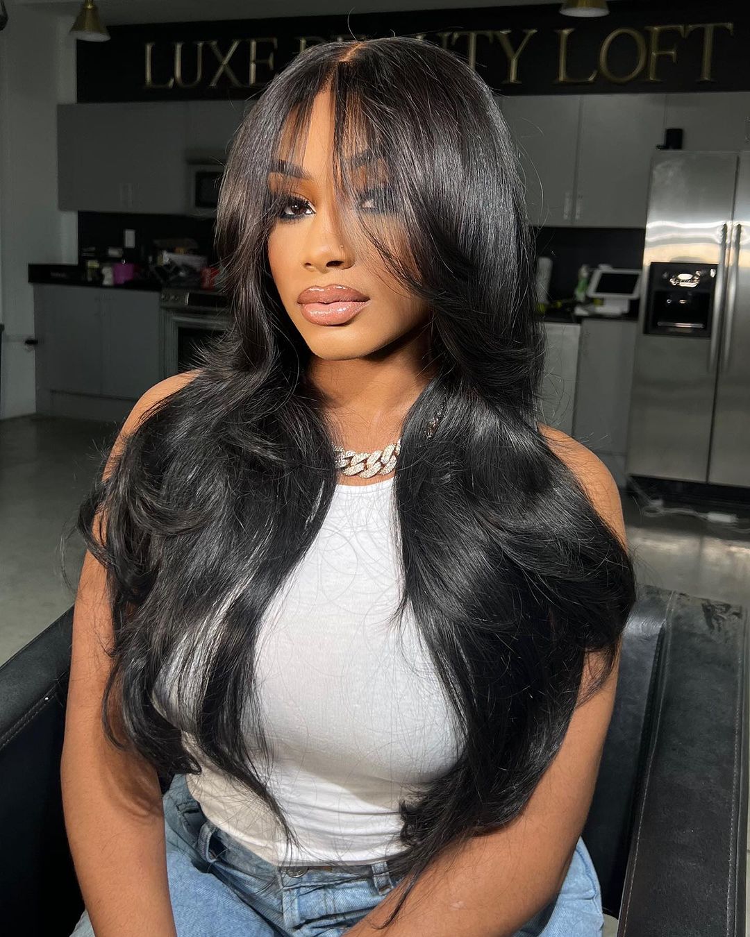 Dark Brown Peek A Boo Bangs