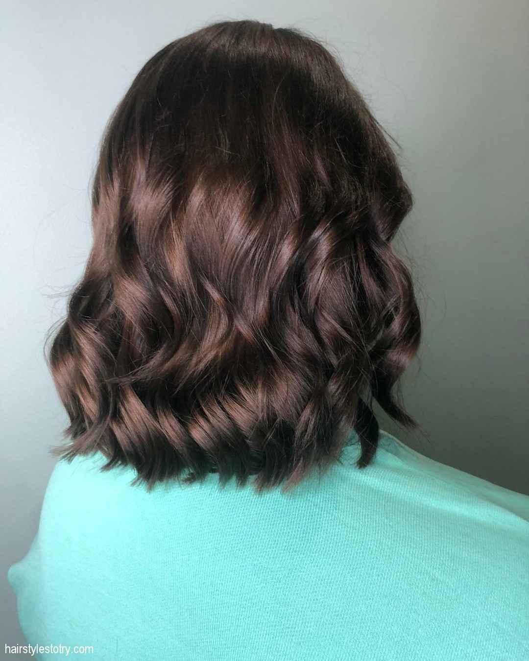 Fun Bob Warm Brunette Hair Color