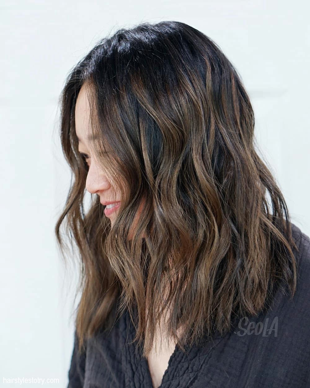 Short Bob Warm Brunette Hair Color