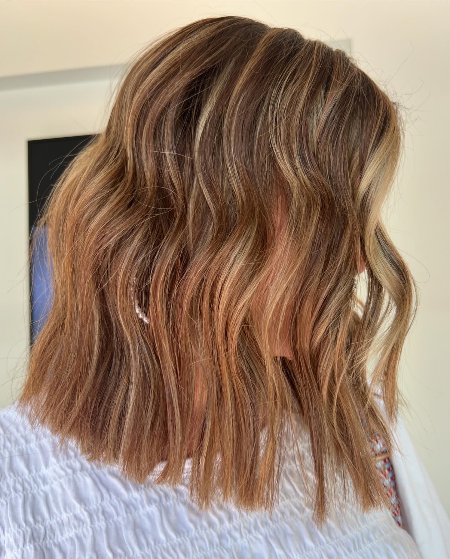 Chopped Bob With Bright Summer Highlights