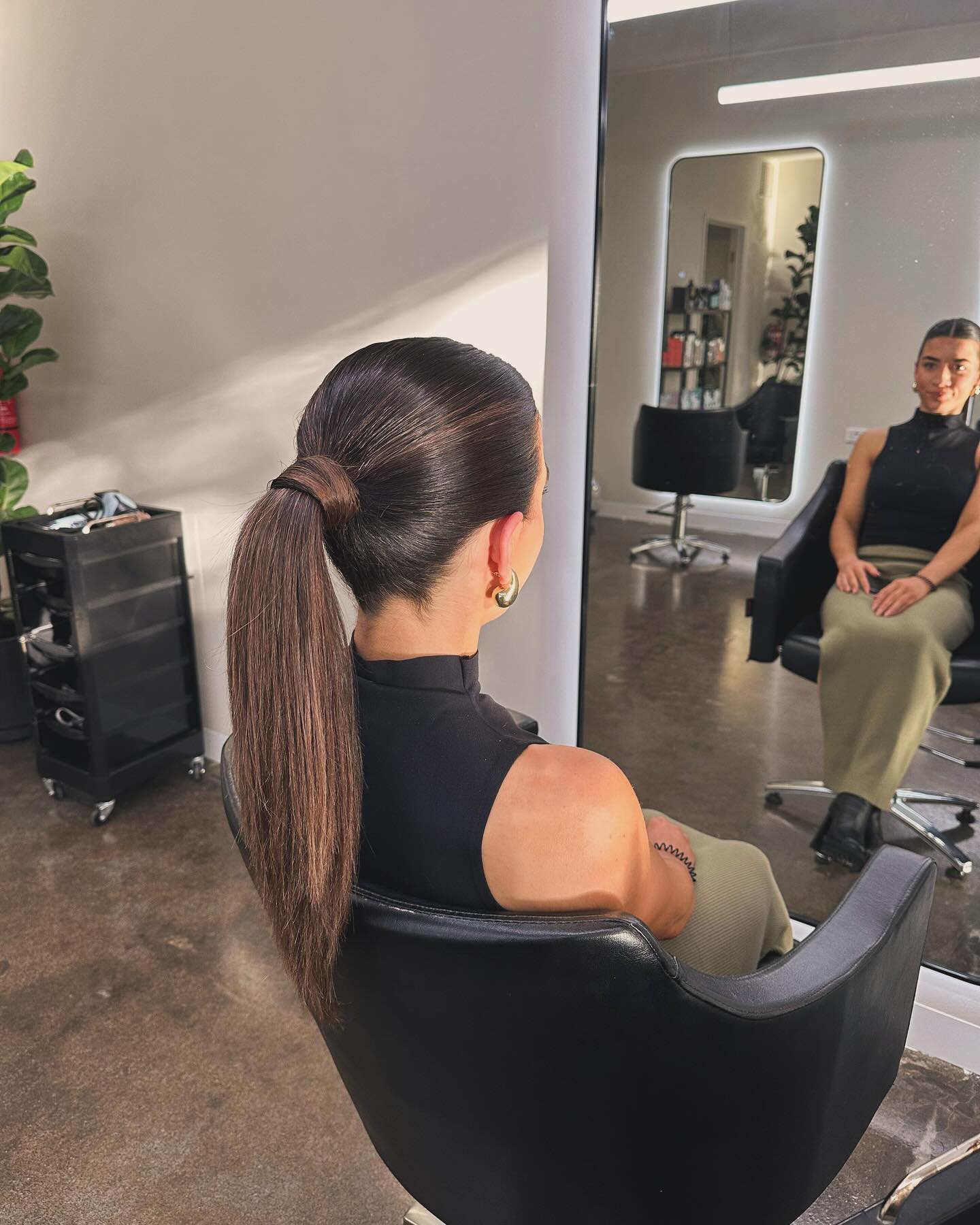 Natural Brown Sweat Friendly Haircut