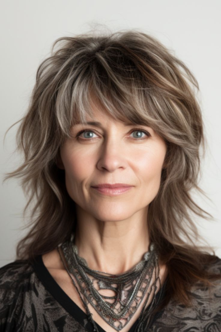 Silver Shag with Layers for a Sophisticated, Textured Look