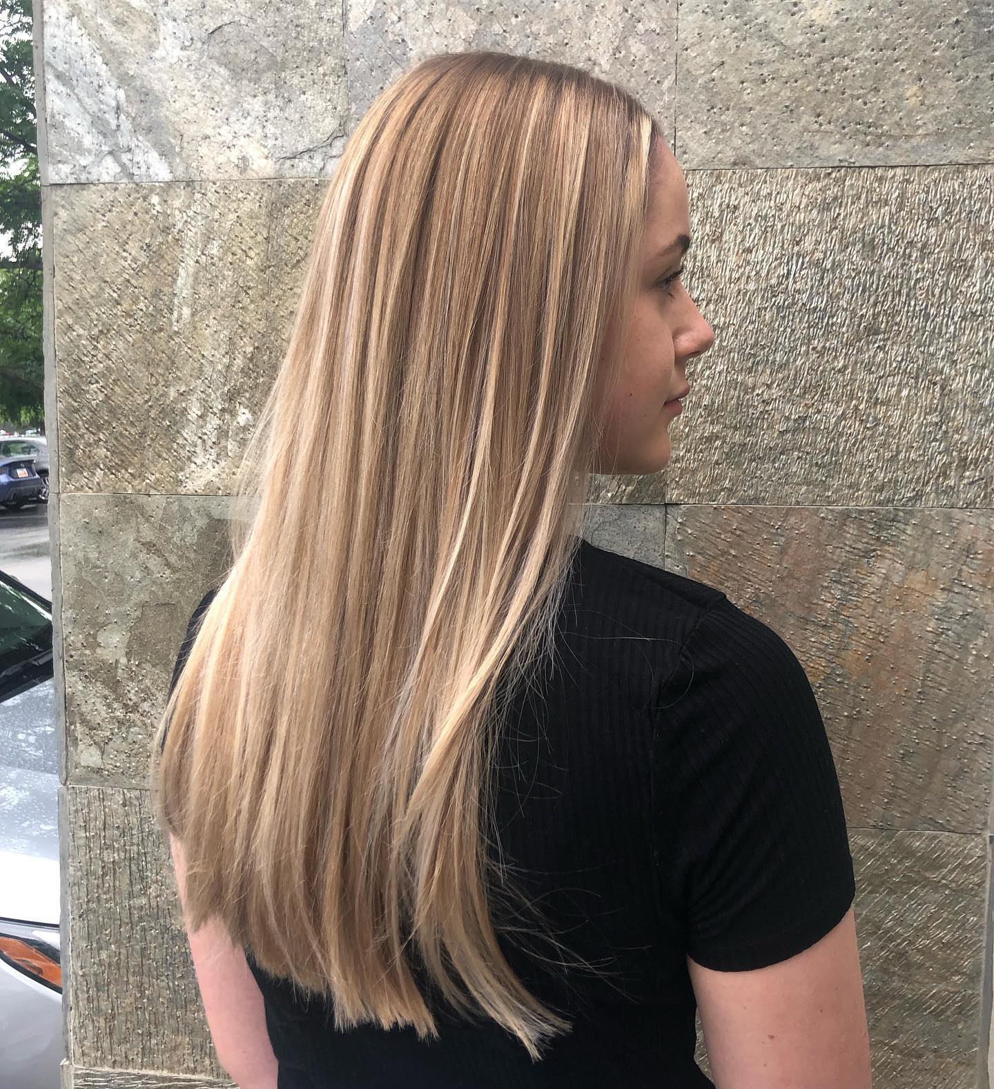 Straight Blonde Hair Bright Summer Highlights