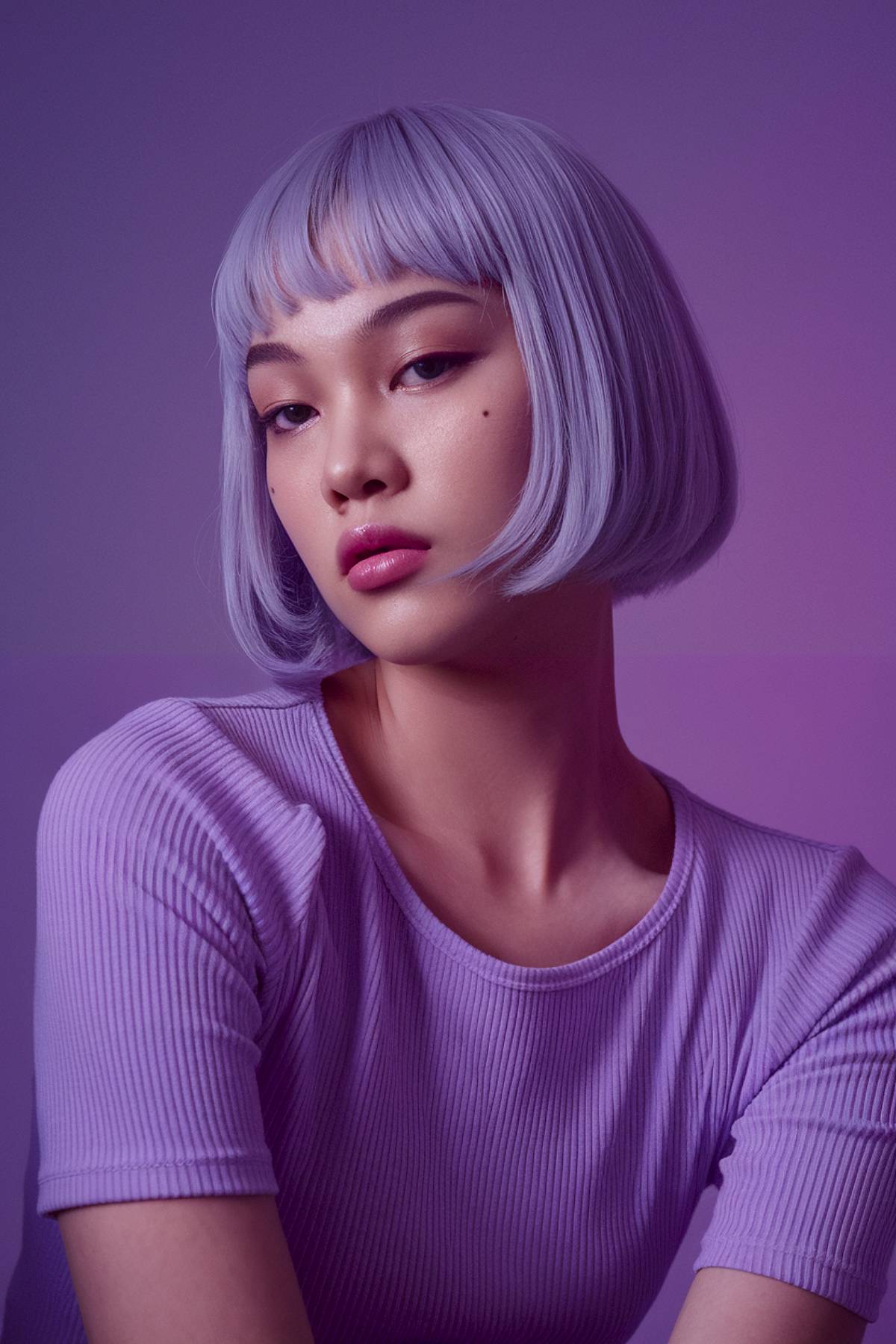 amethyst edge bob purple hair color