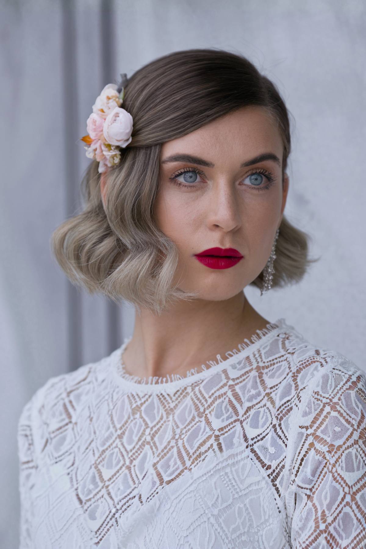 bridal hair idea short hair