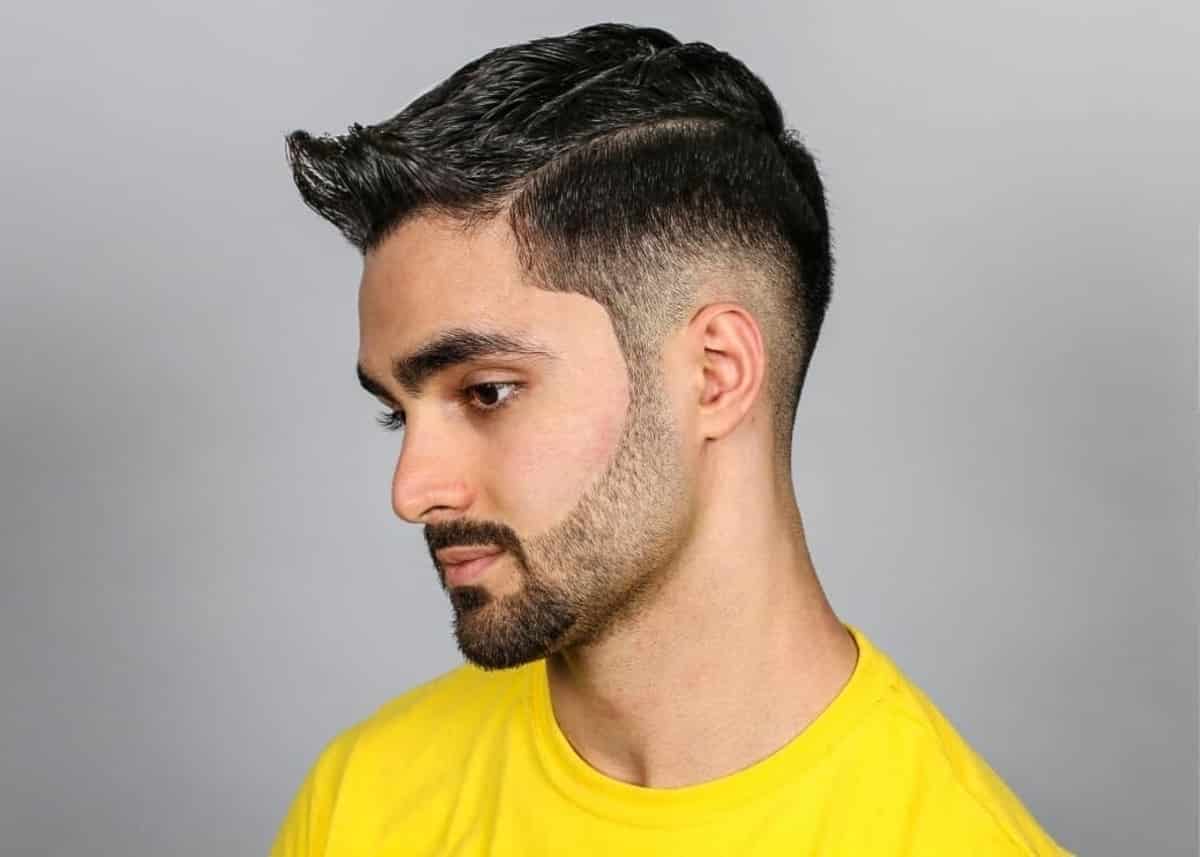 burst fade and deep side part
