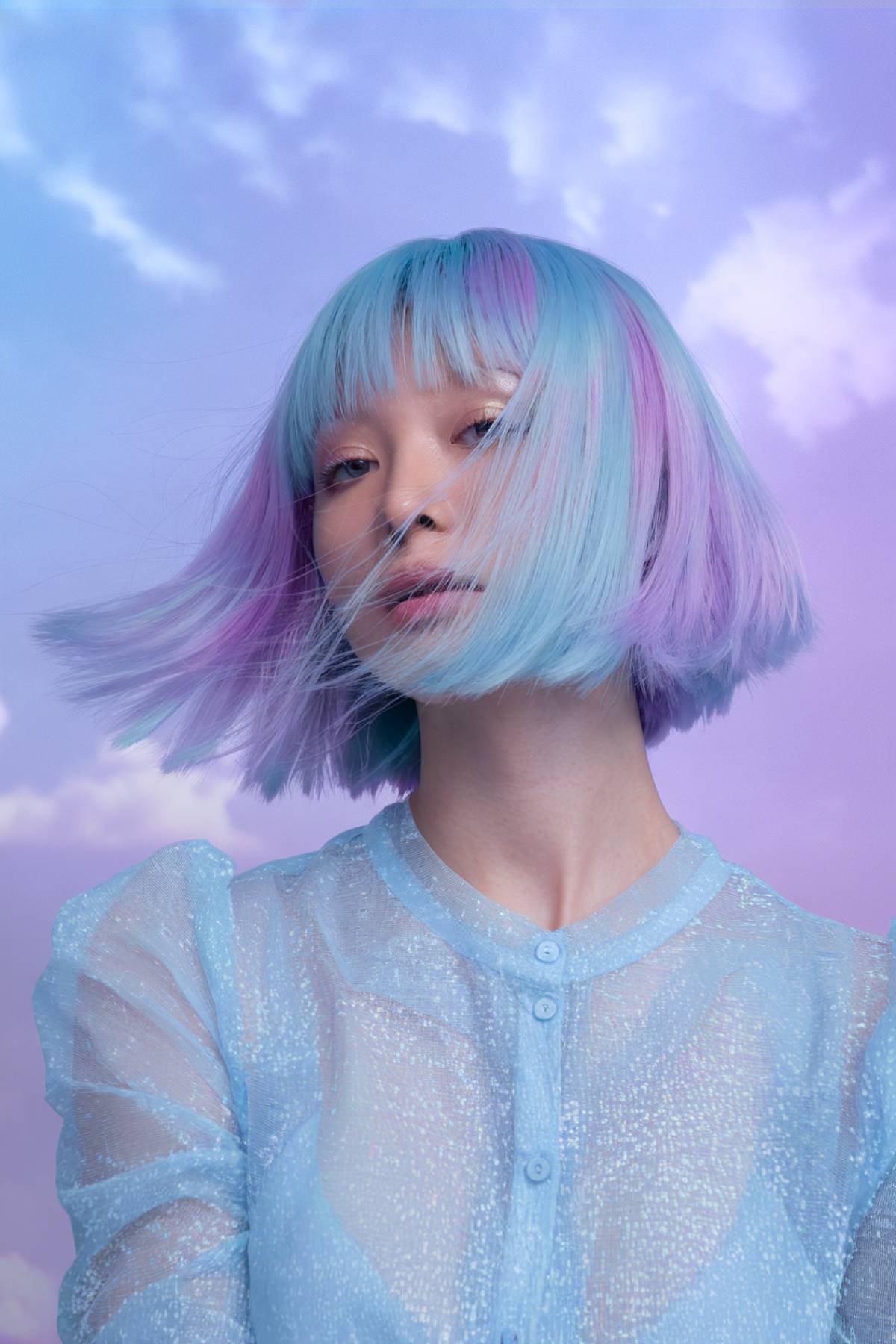 celestine bob light blue silver hair