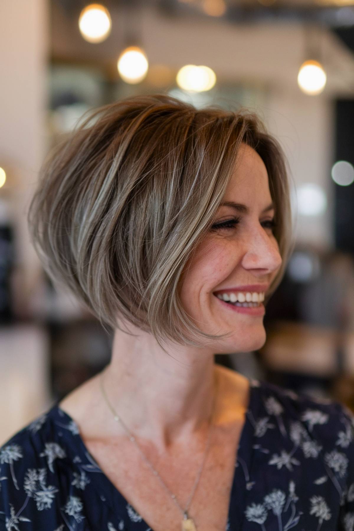 choppy angled bob over 40