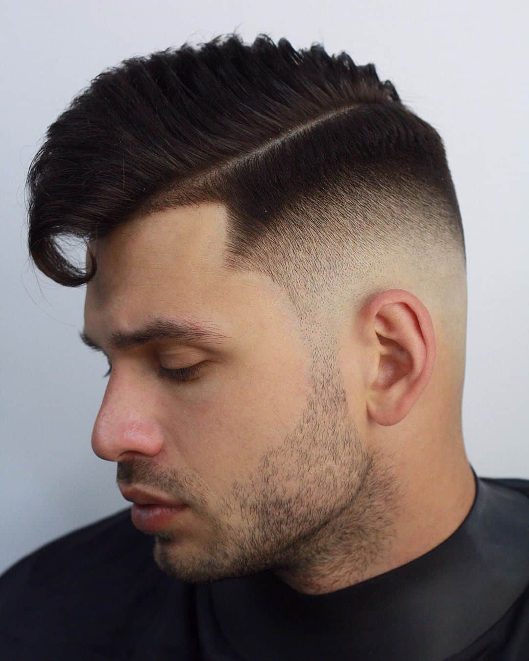 medium length hair with mid fade 1
