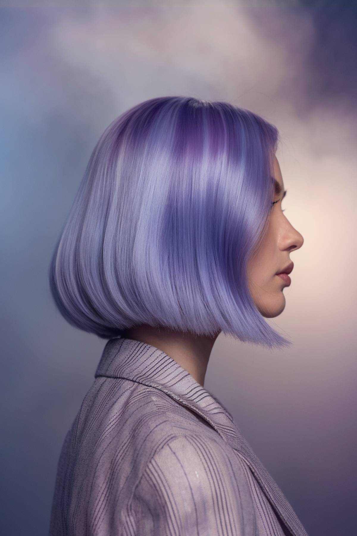 mystic quartz bob smoky lavender silver hair