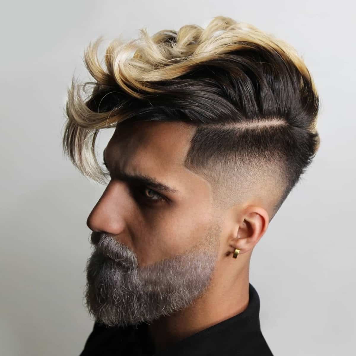 quiff haircut with side parting style