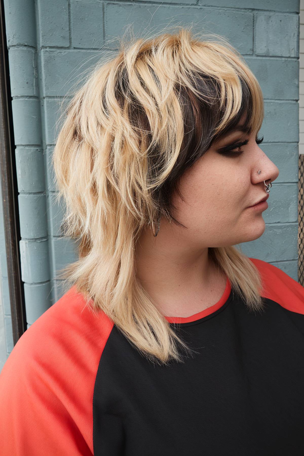 shaggy mullet for round face