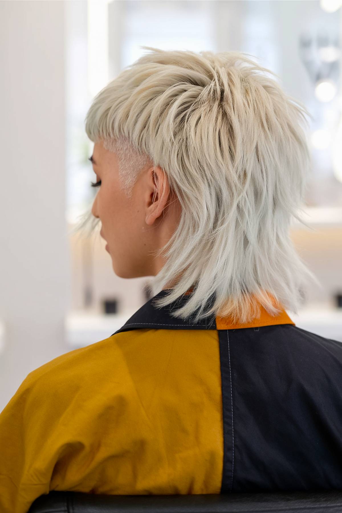 shaggy mullet with shaved sides