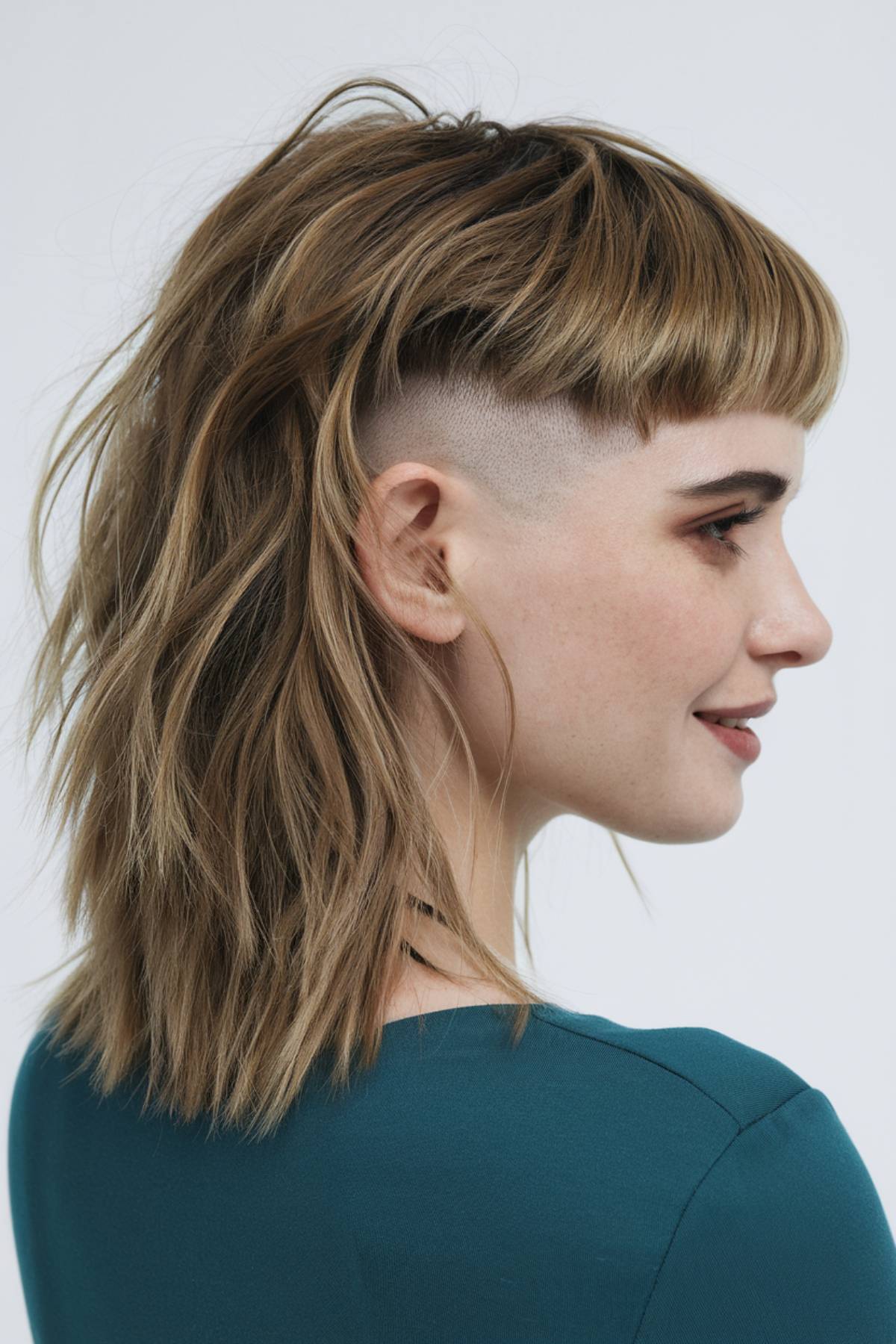 shaggy mullet with undercut