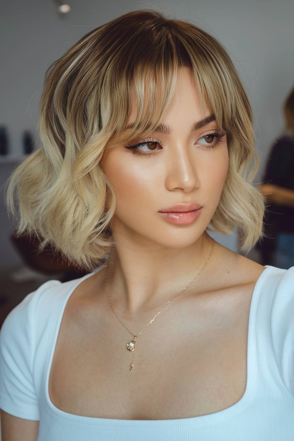 short hair idea curtain bangs