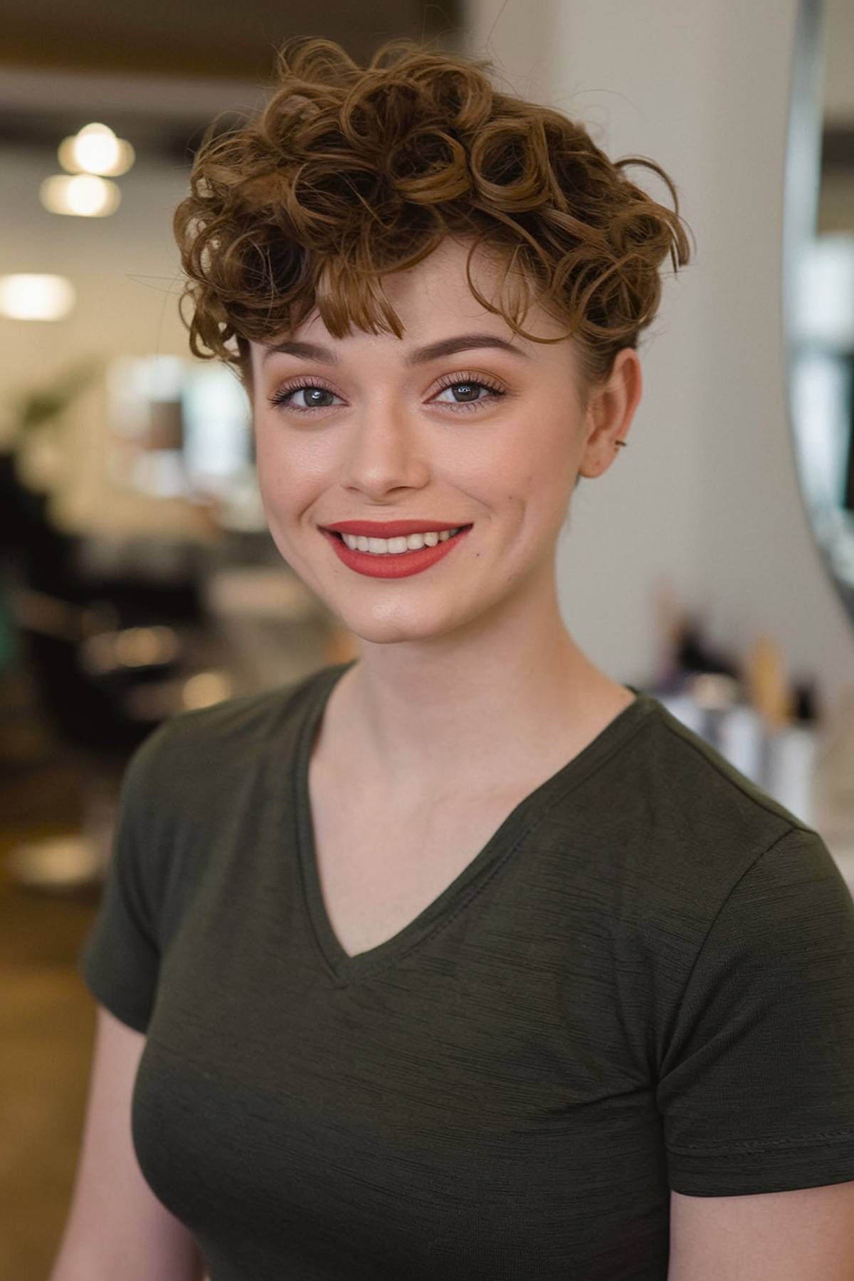 short permed pixie haircut