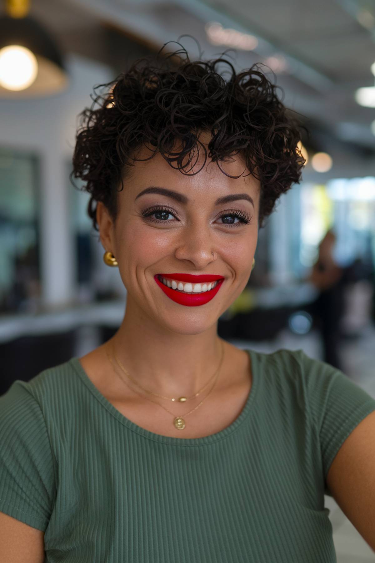 short pixie haircut curly hair