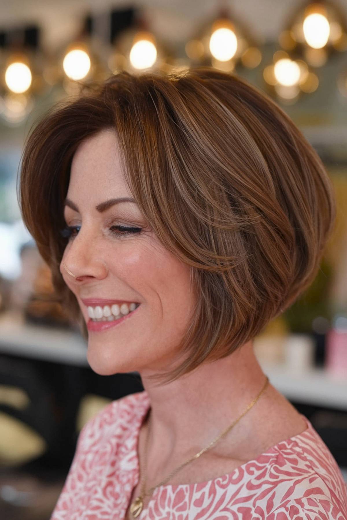 short stacked angled bob over 40