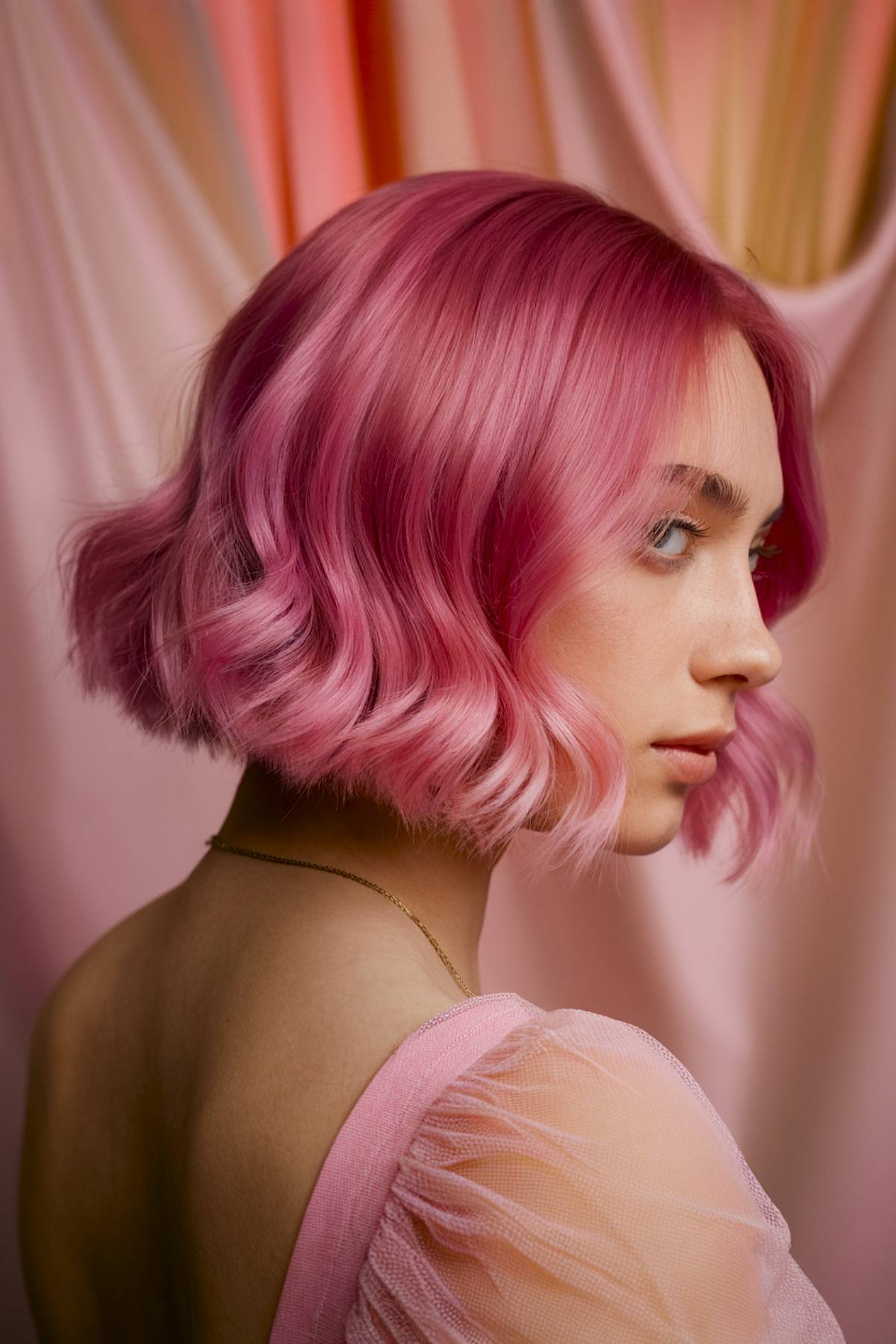 tourmaline tint bob soft pink peach hair