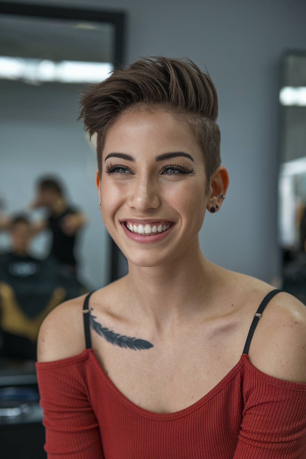 undercut pixie haircut shaved sides