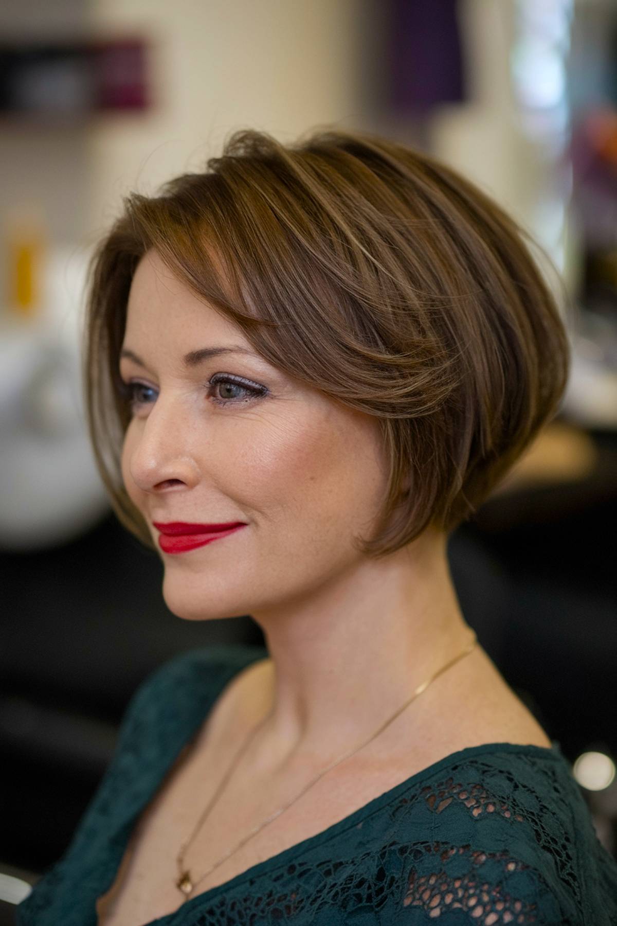 very short angled bob over 40