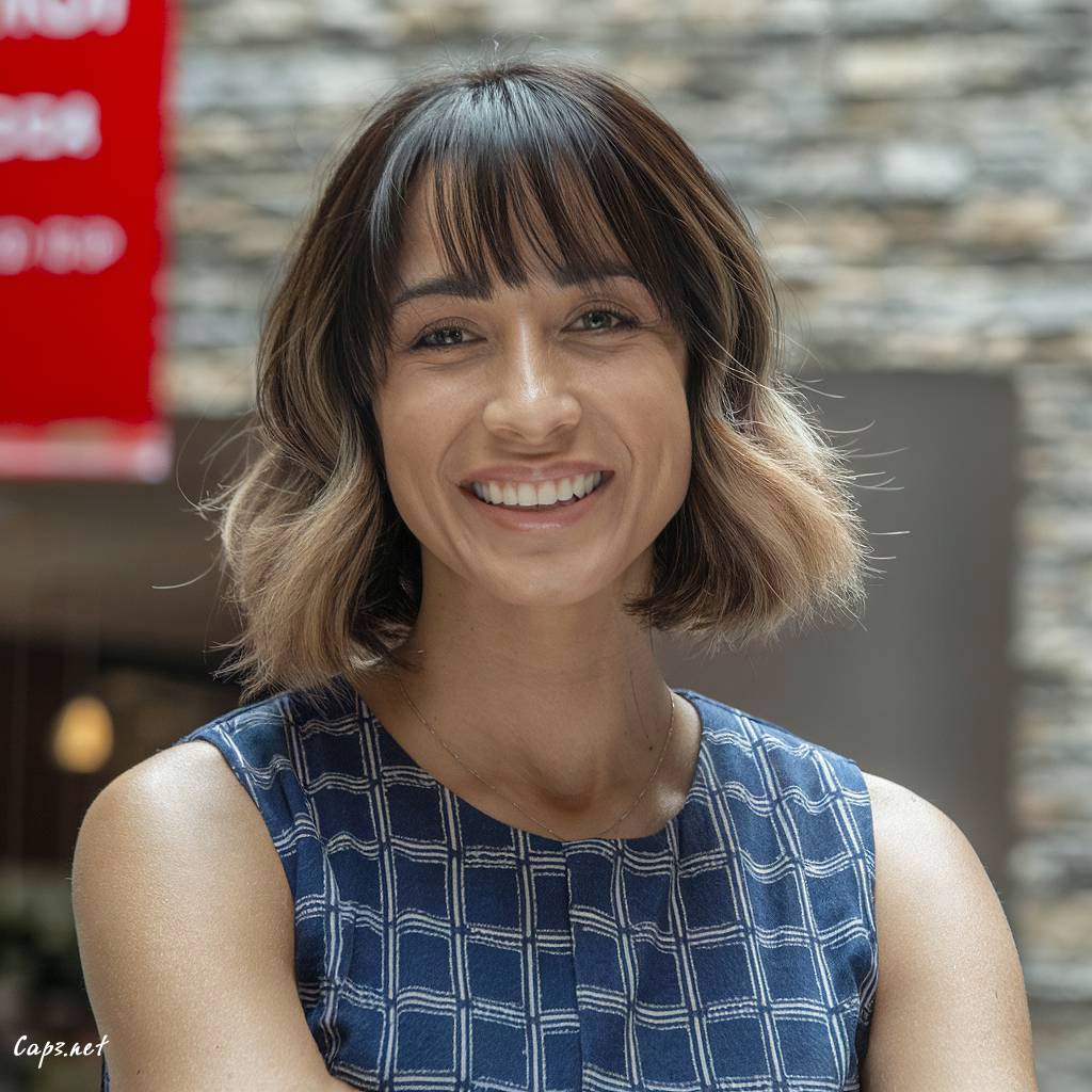 best haircut for oval face shape with bangs