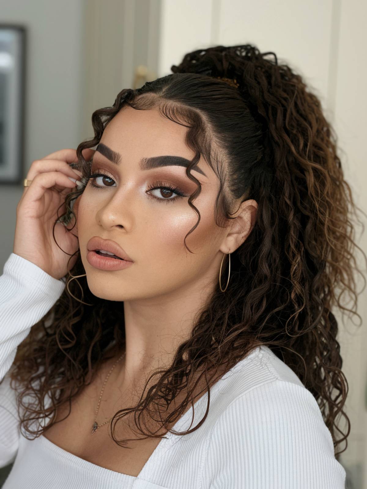 curled latina hairstyle