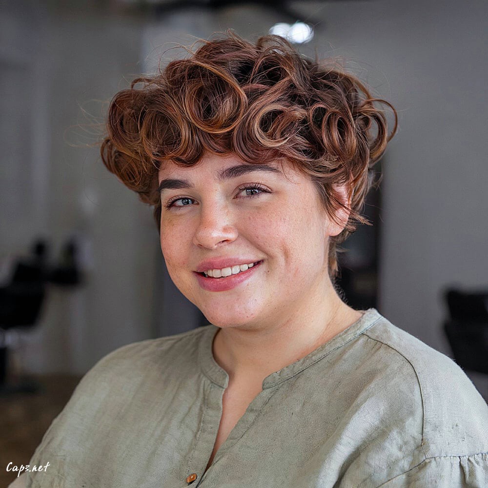 curly pixie cut chubby face
