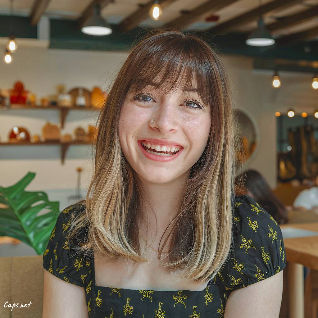 french bangs for oval face