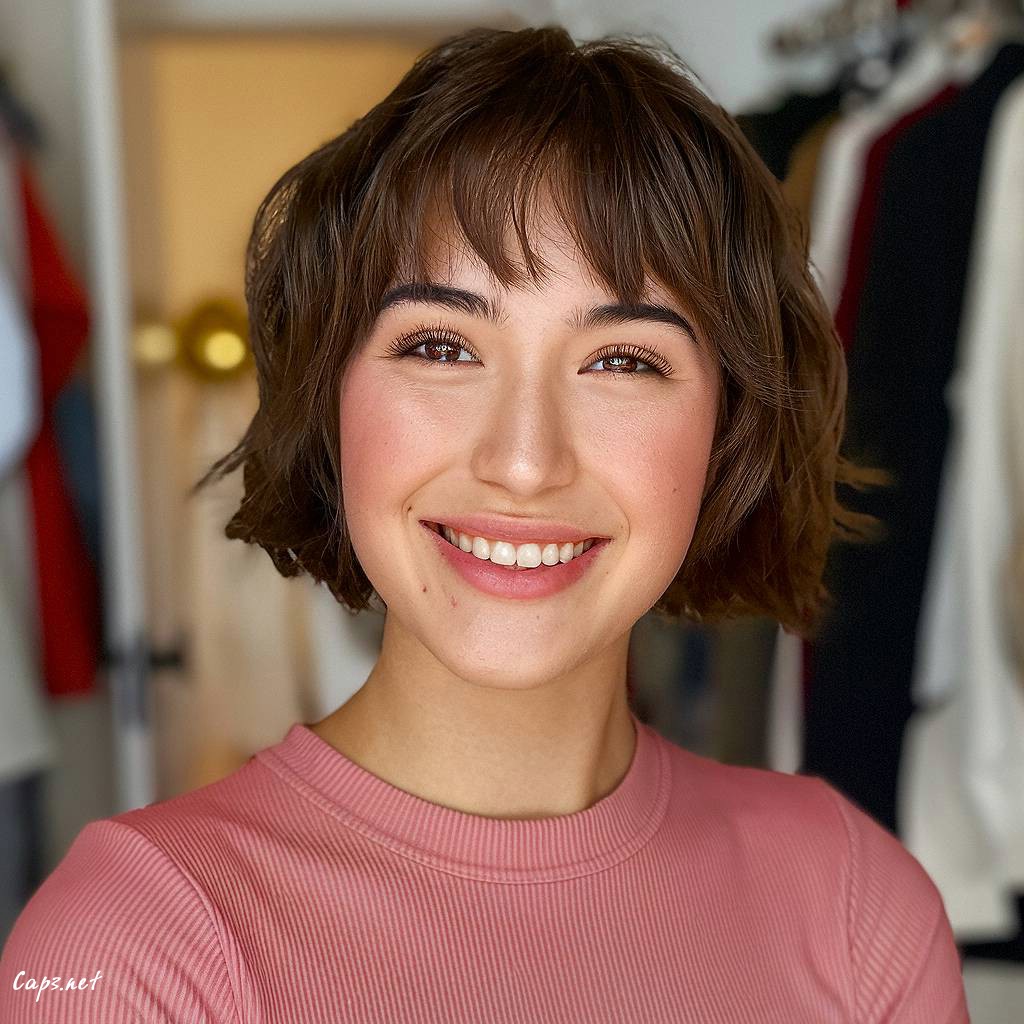 french bob with bangs for oval face