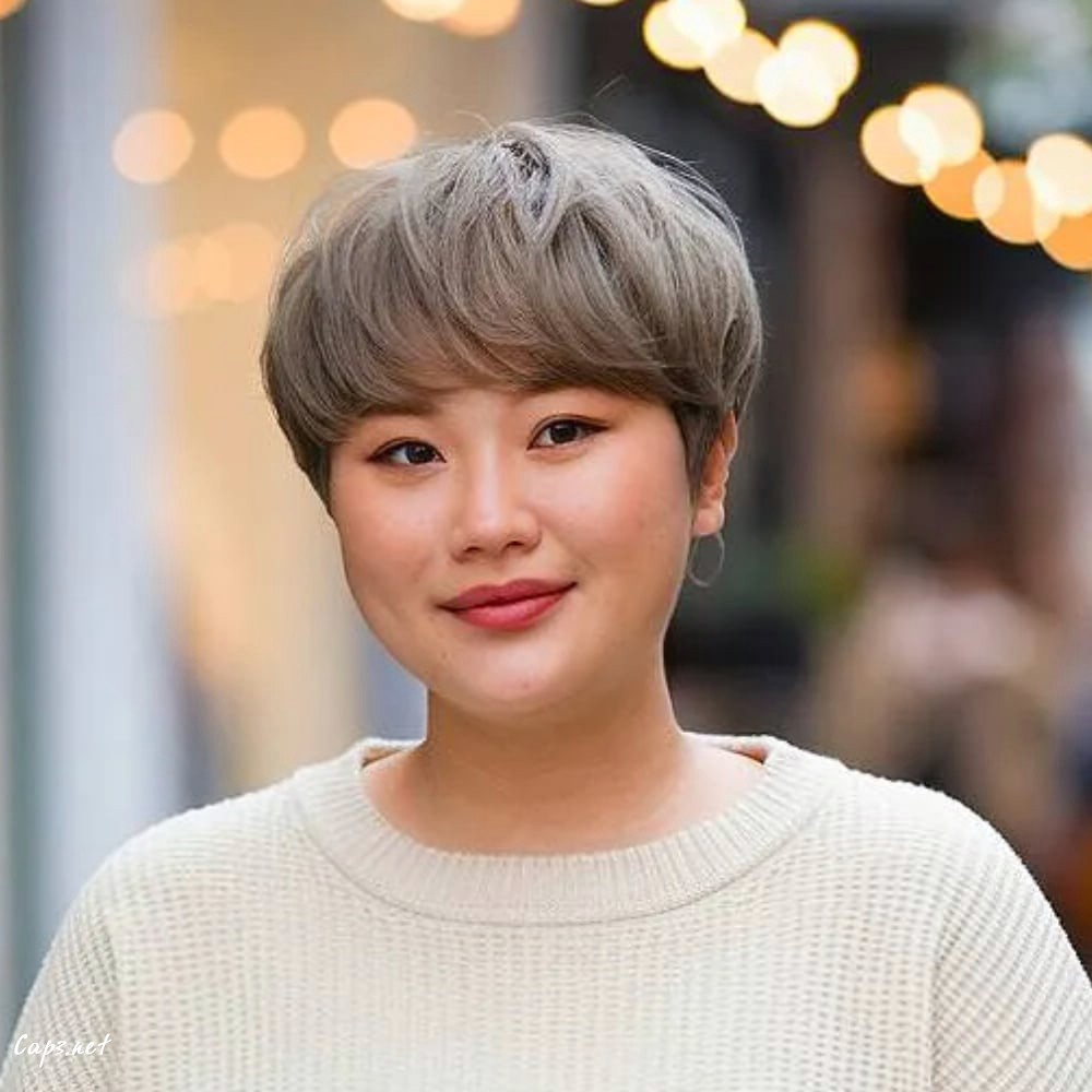 korean pixie cut bangs chubby face