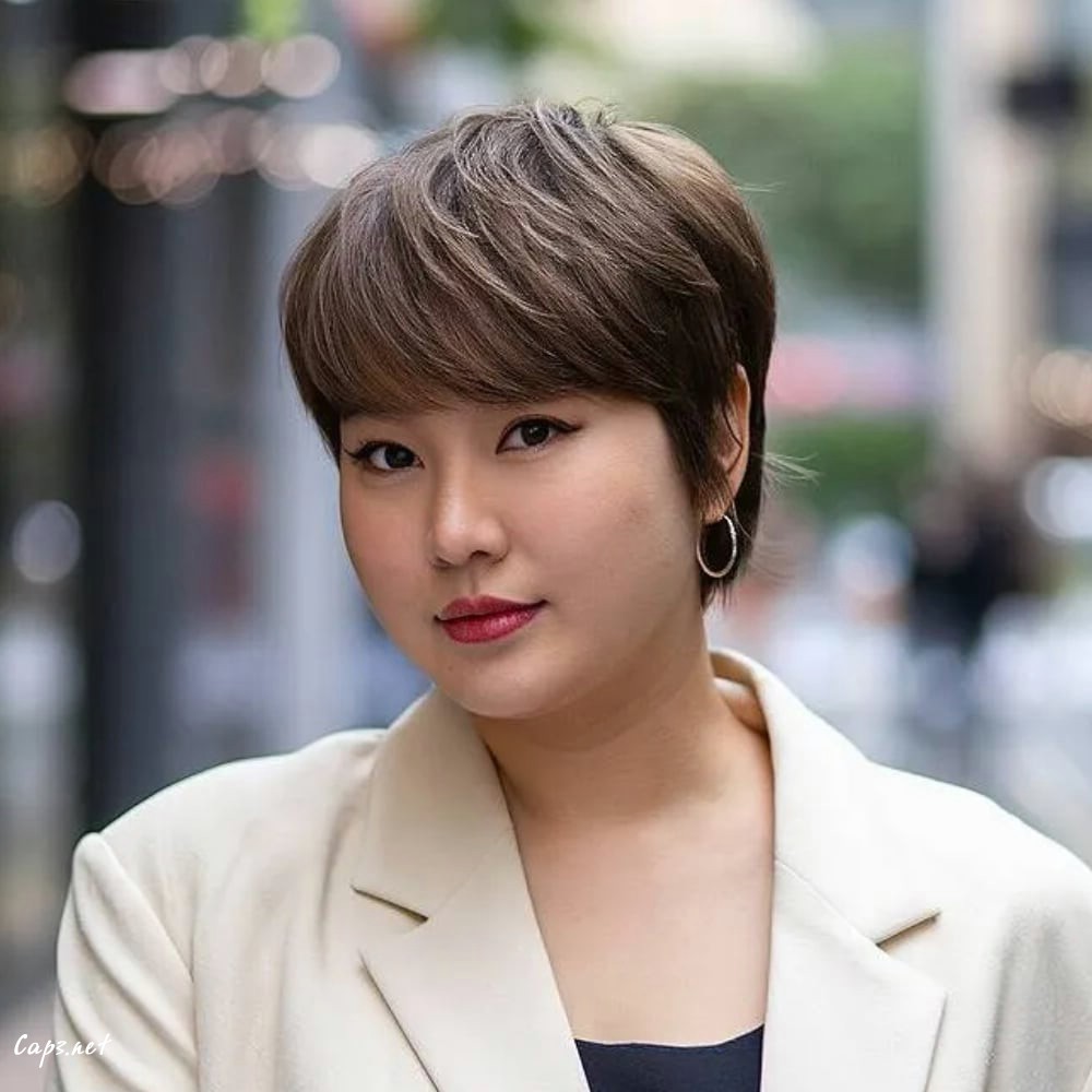 korean pixie cut chubby face