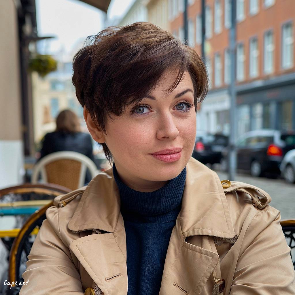 long pixie cut chubby face