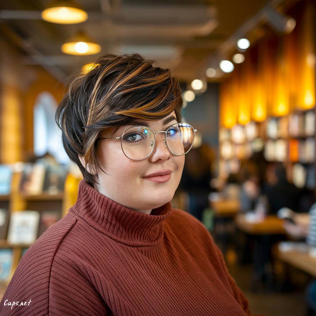 pixie cut chubby face glasses