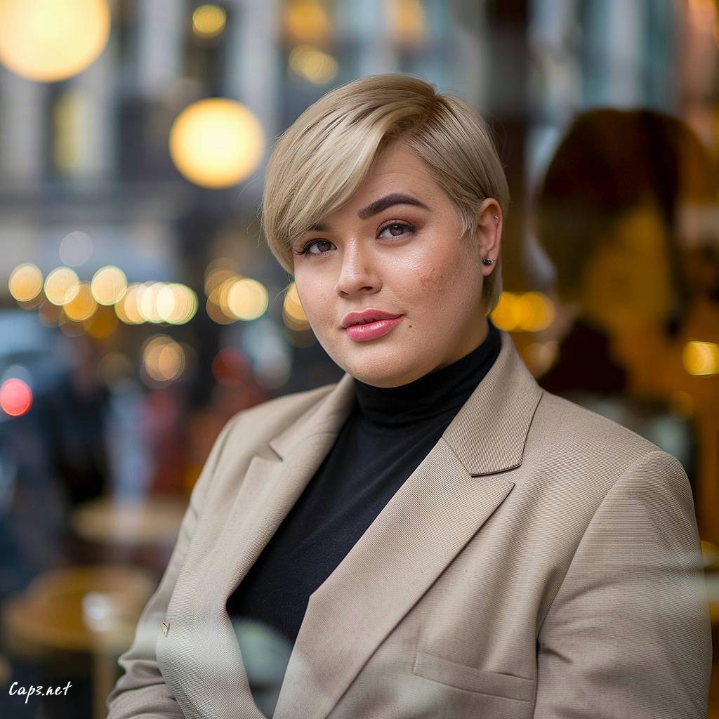 pixie cut chubby oval face