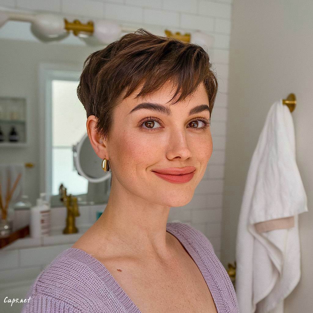 short hairstyle with bangs for oval face