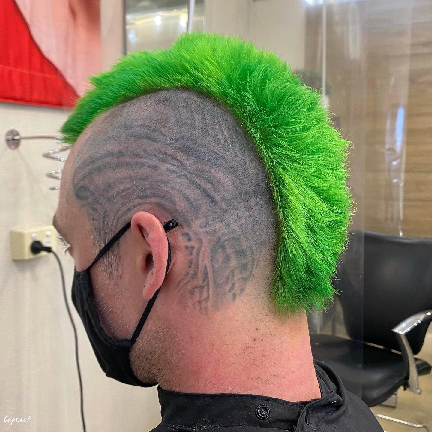 Bright Green Mohawk Hair