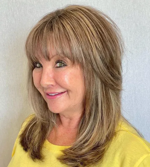 Layered cut with bangs